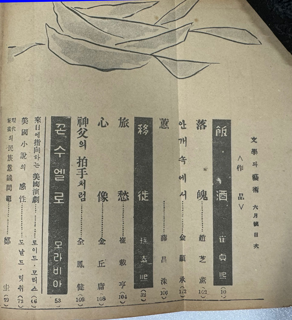 문학과예술 1954년 06월호 제1권 제2호 통권2호 / 문학예술사 / 150페이지