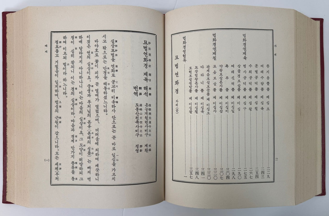 묘법연화경 전7권 한문본. 한글본 단책 / 고령산 도솔암 / 1976년 재판 / 1216 페이지