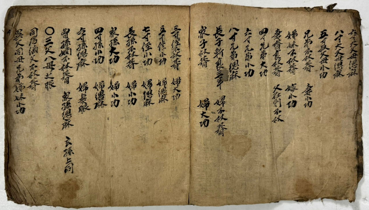 필사본 상례비요 겹장 31장 62페이지