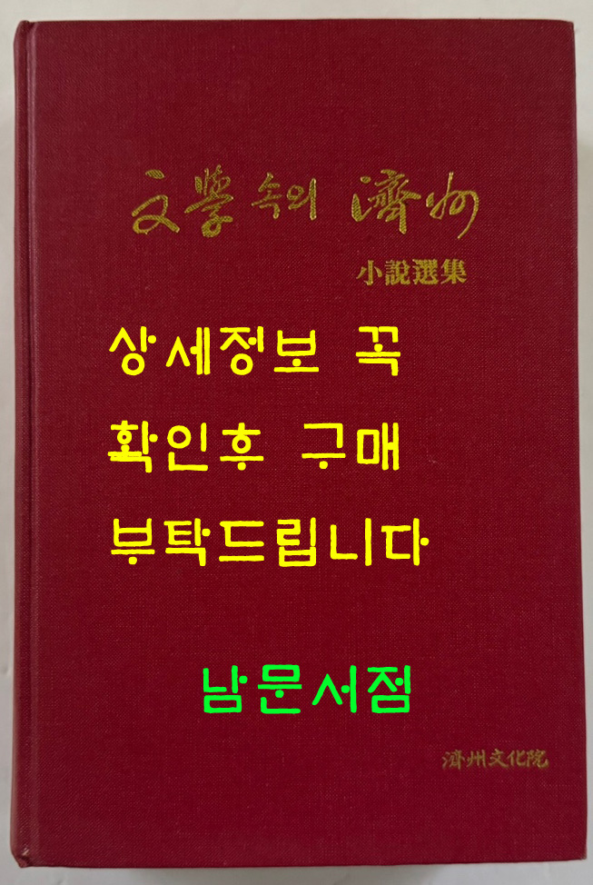문학속의제주 소설선집 / 제주문화원 / 1999년 초판 / 824페이지