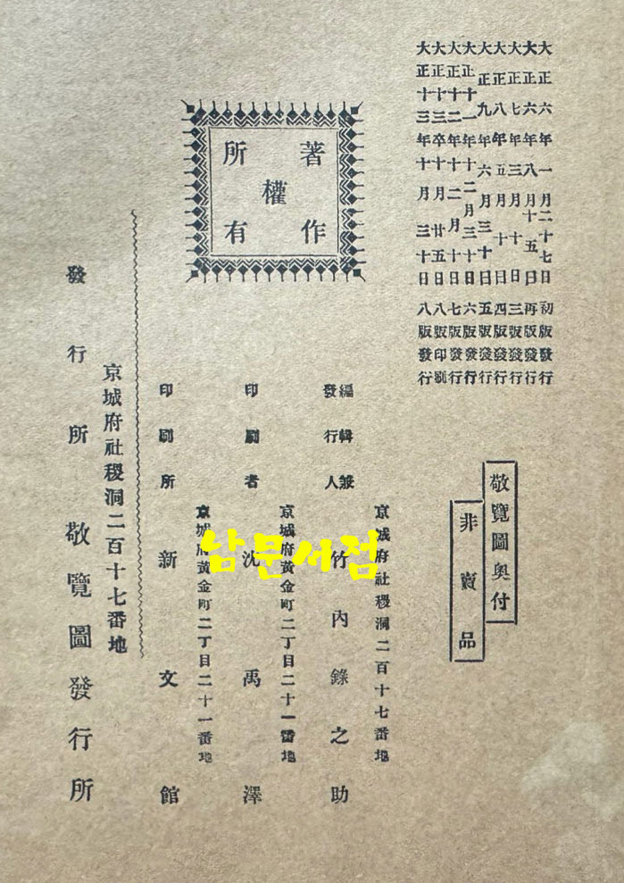 경람도(敬覽圖) / 경람도발행소 / 1924년 8판 / 병풍처럼 펼쳐집니다 / 20페이지 / 가로13.3센티 세로25.3센티