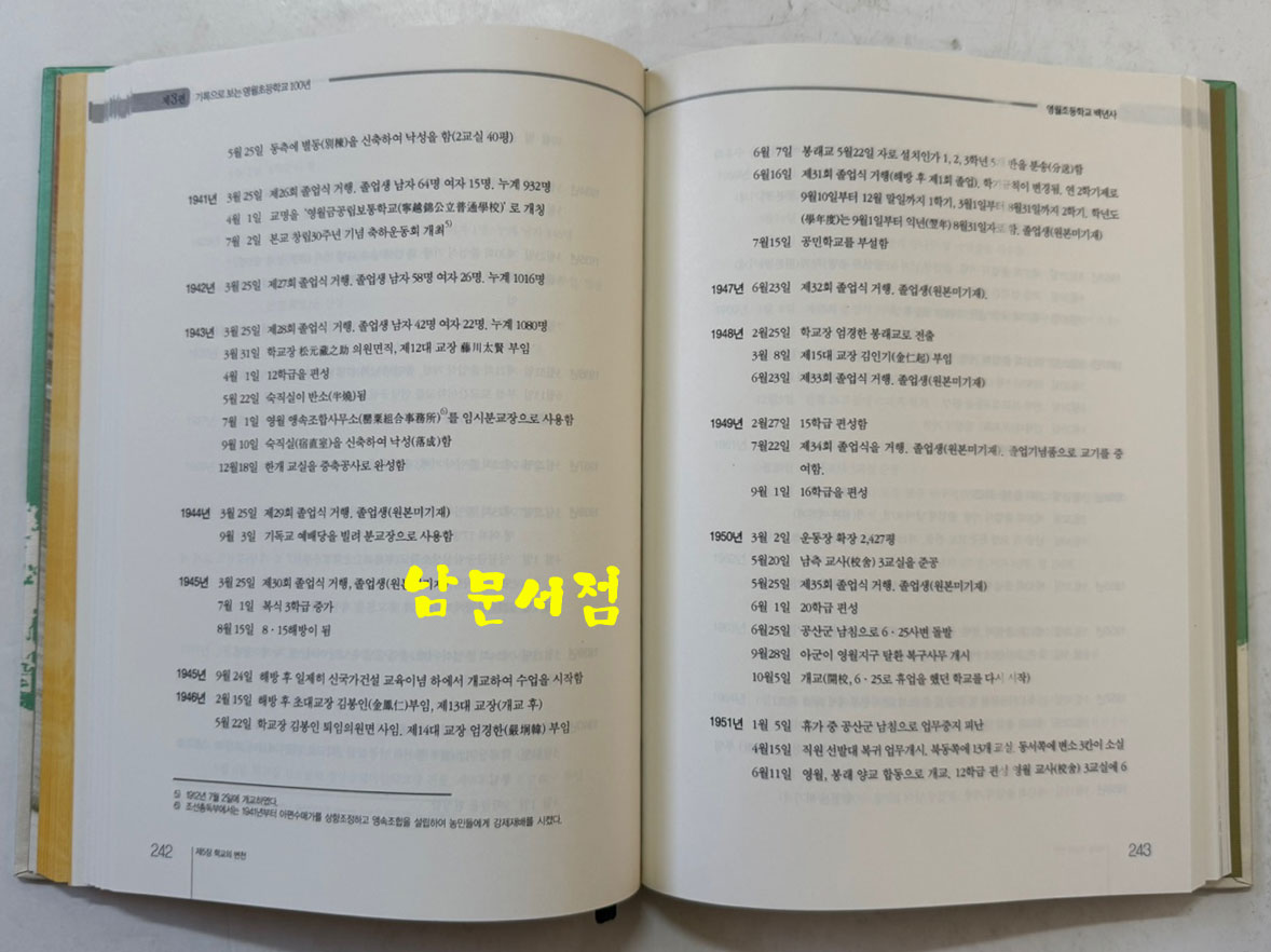 영월초등학교 100년사 1912-2012 / 2012년초판 / 469페이지